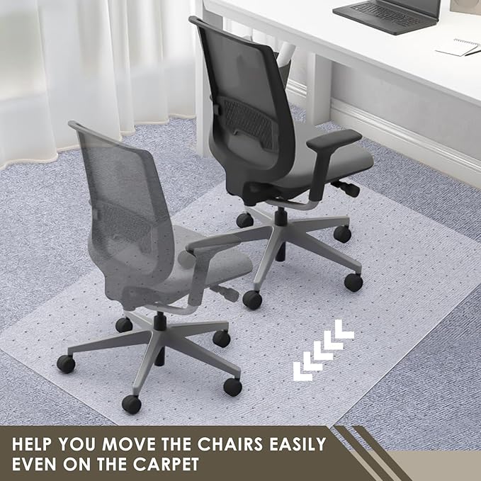 Azadx Heavy Duty Office Chair Mat for Carpet 32" x 55" Hard Material Chair Mat for Carpeted Floor Slip Resistant Carpet Protector for Home Office Easy Glide Desk Floor Mat for Office Chair on Carpets