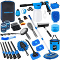 THINKWORK Car Wash Kit with Foam Gun, Complete Car Detailing Kit 40 PCS | Deep Efficient Interior & Exterior Cleaning, Extendable Mop & Bucket, Soft Microfiber Brushes Set, Tire & Wheel Brush, Gift