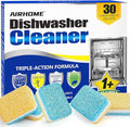 Dishwasher Cleaner Tablets,20g 30-Count Deodorizing Pods (15-Month Supply) - Heavy-Duty Descaler Removes Limescale, Minerals, Grease & Odors, Lemon Scent