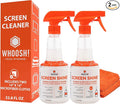 WHOOSH Screen Shine Pro Refillable Cleaning Kit, Set of 2, 16.9 fl oz | Streak Free Finish, Non Toxic and Odorless, For Flat Screens, OLED, LCD and Monitors, Microfiber Cloth Included