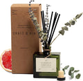 Craft & Kin Reed Diffuser with Dried Flowers | 5 oz Sicilian Citrus & Eucalyptus Scented Fall Reed Diffusers for Home, Bathroom | Scent Sticks | Elegant Fragrance Home Decor for Men & Women