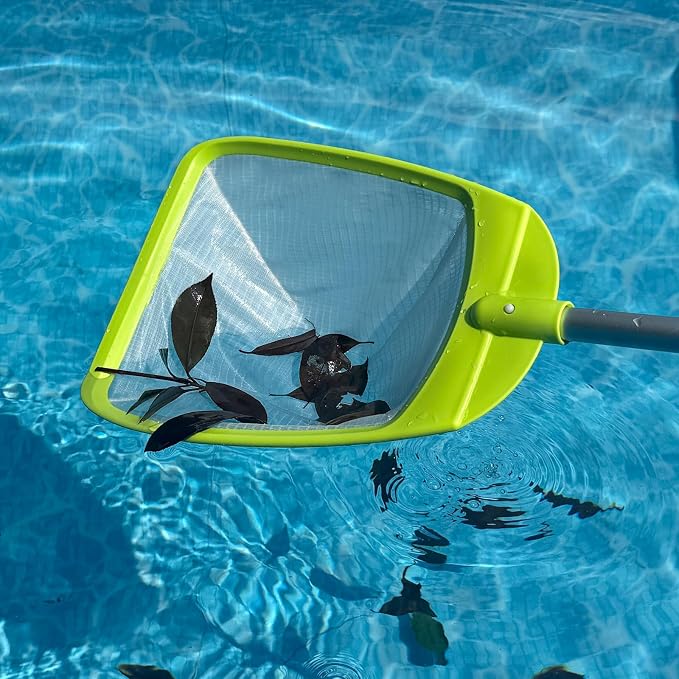 Sepetrel Pool Skimmer Net-Total Length 24 inches, Leaf Rake Nets with Aluminum Pole for Fast Cleaning Swimming Pools,Ponds, Hot Tub, and Spas, Pool Cleaner Supplies and Accessories