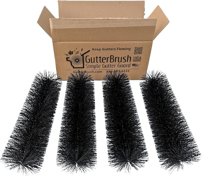 4.25" Downspout Guards, Fits 5 Inch Gutters, 4-Pack 18" | DIY gutter guard and leaf filter blocks leaves and debris, reduces cleaning and keeps water flowing in 5 inch gutters.