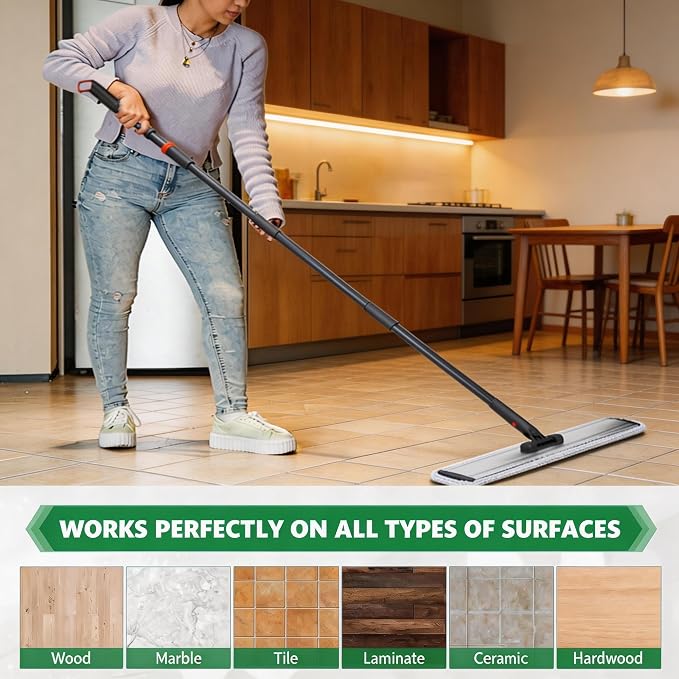 24 Inch Mop Pads 6 Pack Mop Refills Mop Heads Replacement | Absorbent Microfiber Refills Reusable Wet or Dry for All Floor Types Great For Dusting Wash Or Pick Up Pet Hair