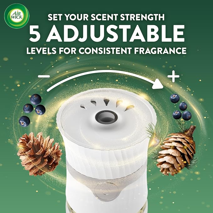 Air Wick Plug-In Scented Oil Refills, 4 Count, Fresh Pine and Juniper, Air Freshener, Essential Oils, Eco Friendly