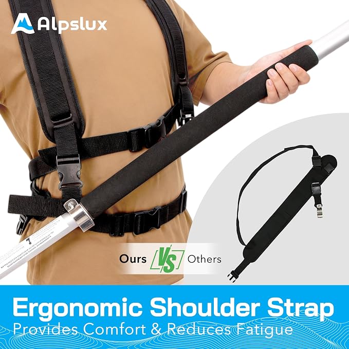 Gutter Cleaning Tools 24 FT Telescoping Pressure Washer 3 Extension Wands, Gutter Cleaner Attachment, Brush Head, 5 Spray Nozzle Tips, 3 Hose Adapters and Adjustable Support Belt