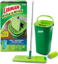 Libman Rinse 'n Wring Mop and Bucket System, Microfiber Dry Wet Mop for Floor Cleaning, Hardwood, Laminate, Tile Cleaner, Dual Chamber Bucket Design, 2 Total Refill Replacement Head Pads