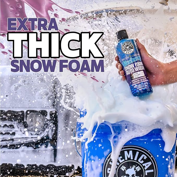 Chemical Guys, Blueberry Snow Foam Car Wash Soap for Foam Cannons, 64 oz | High-foaming pH-balanced suds for cannons, guns or buckets, gentle on wax and coatings