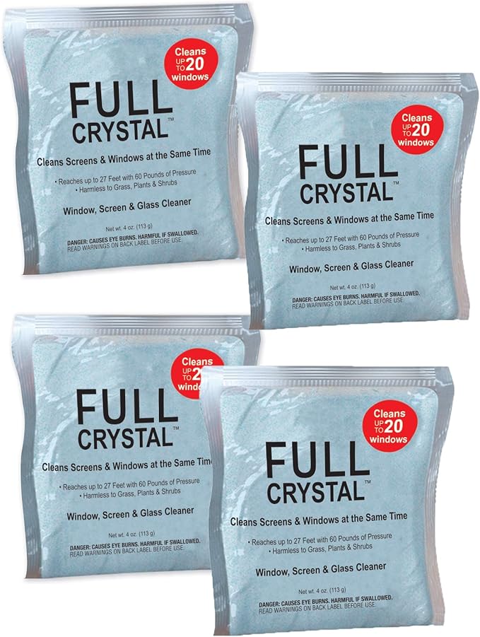 Full Crystal Window Cleaner Refill, 1lb Powder, Cleans Up to 80 Windows