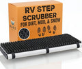 TrailScrubber RV Step Covers, Boot Brush Scrubber Mat for Camper Steps | RV Step Brush & Camper Step Covers, Fits Steps 18.5-22 in Wide, Non Slip Bristle Tread, Hose-off Clean, Straps Included