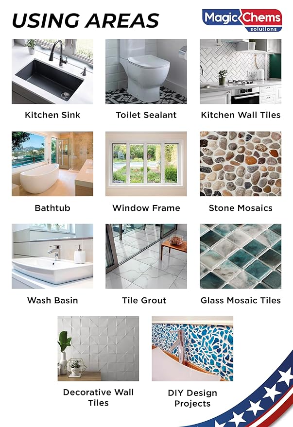 Tile Grout Repair, White 8.8 oz/250gr. Fast Drying Grout Repair Kit, Grout Filler Tube Repair Kit, Tile Grout Paint, Grout Sealer Restore and Renew Bathroom Floor, Tile Gaps, Joints, Lines