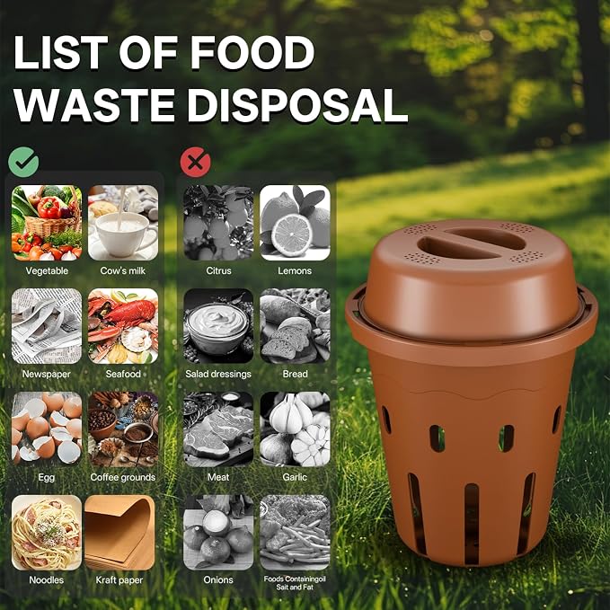 Inground Worm Composter, Mini Underground Worm Farm for Garden Beds, Outdoor Worm Compost Bin for Food Waste, Vermicomposting Bin for Beginners, Elderly, Children (7x7x7.4Inch), Tan, 2-Pack