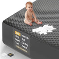 OhGeni 100% Waterproof Mattress Protector, Crib-Gray Size Mattress Pad, Fits 3"-6" Mattresses with Deep Pocket, Cooling, Breathable Fitted Sheets, Soft Bed Cover, Noiseless, Machine Washable