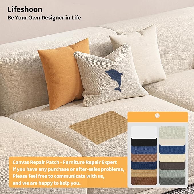 Fabric Repair Patches, 17X79 Inch Canvas Self-Adhesive Fabric Patches Tape Durable, DIY Large Canvas Repair for Sofa, Couches, Furniture, Chair, Clothing （17X79 Inch, Grey）