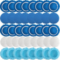 40 Pieces Polishing Bonnet Pads,Car Polisher Pad Bonnet 5-6 Inch, Car Buffer Bonnets Microfiber Bonnet Waxers Bonnet Set,Mix Pack 24 Microfiber 8 Non Woven 8 Woolen for Car Polisher