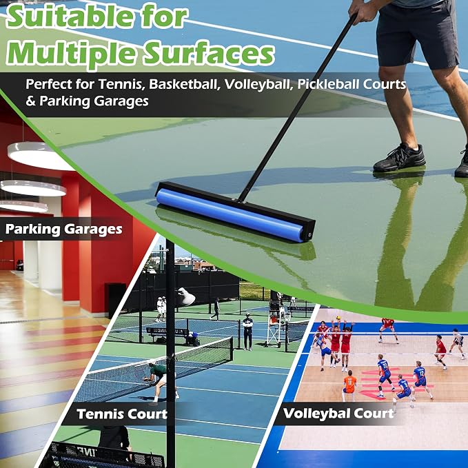 Tennis Court Squeegee, 38'' Foam Tennis Roller for Quick Clearing, Black | Quick Water Removal, Lightweight, PVA Tennis Foam Sponge Roller