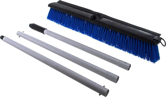 SPARTA Sweep Complete Floor Sweep with Squeegee for Catering, Buffets, Restaurants, Stainless Steel, 24 Inches, Blue - (Pack of 6)