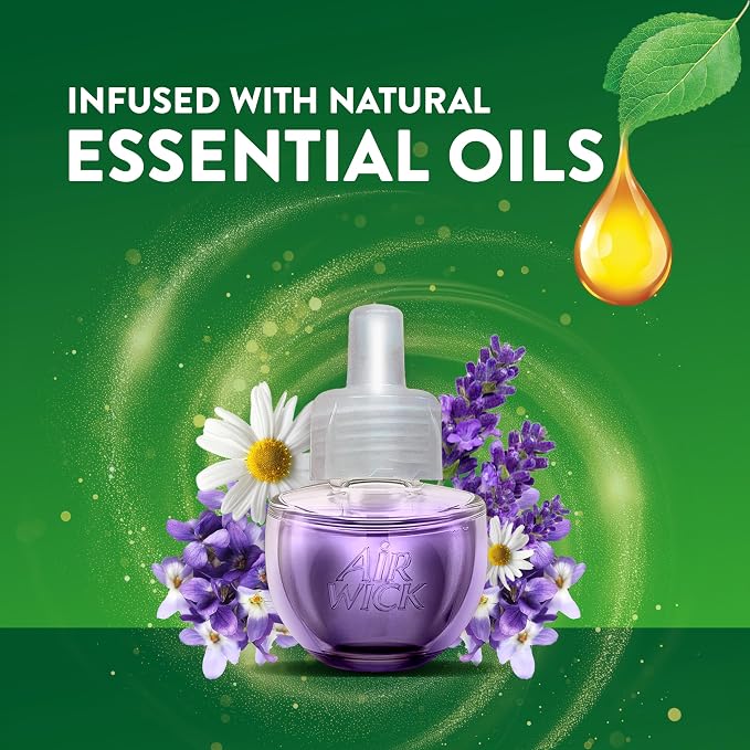 Air Wick Plug in Scented Oil Refill, 3ct, Lavender & Chamomile, Air Freshener, Essential Oils