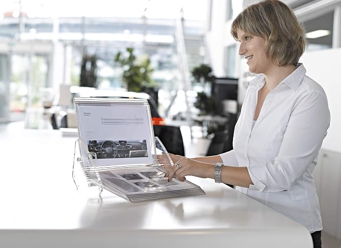 Tarifold Acrylic Desktop Reference Display System, 20 Pockets, Clear