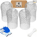 4 Pack Upgrade Gutter Downspout Guards, Heavy Duty Expandable Aluminum Gutter Filter, Leaf Gutter Downspout Screen for 2-4In Downspout Guard Openings, Stop Clogs from Leaves & Twigs