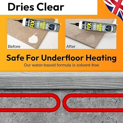 Precision 300ml from Floor-Fix Pro - Fix Loose Tiles - for Loose & Hollow Tiles, Wood, LVT & Laminate - Includes 1.9mm Syringe Tip - Adjustable to 6mm + Anti-Clog Performance (Pack of 12)