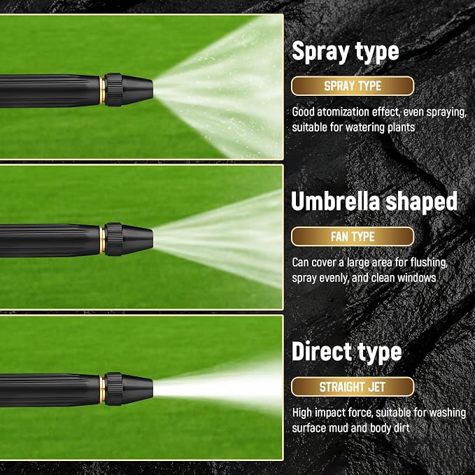 2026 New Jet Nozzle PowerWasher for Garden Hose, 2Pcs Garden Hose Nozzle High Pressure PowerfulCleaning Spray Evenly, High Pressure Hose Nozzle for Car Washing