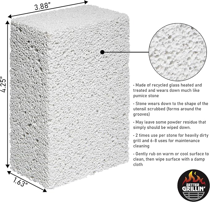 Better Grillin Scrubbin Stone Grill Cleaning Brick Block | Griddle Stone | Grill Stone Cleaning Block | Barbecue Grill Cleaner for BBQ, Griddle, & Racks