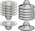 12 Pack - 2.125" Top / 1" Basket- Mesh Sink Drain Strainer Hair Catcher for Bathroom Sink, Utility, Slop, Laundry, RV and Lavatory