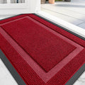 OLANLY Front Door Mat Indoor Outdoor Entrance, Waterproof All-Season, All-Weather Doormat, Sturdy Natural Rubber, Fade Resistant, Low Profile, Easy Clean Patio Porch Entryway Mat, 47x17, Wine Red