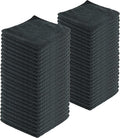 Microfiber Cleaning Cloths, 240 Pack, 16"x16", All-Purpose, Softer, Highly Absorbent, Lint-Free, Reusable, Washable Pro Towels, Black, for House, Kitchen, Bathroom, Car, Office