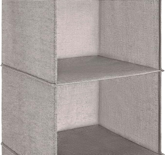 Whitmor Hanging Accessory Shelves - 6 Section Closet Organizer - Light Grey