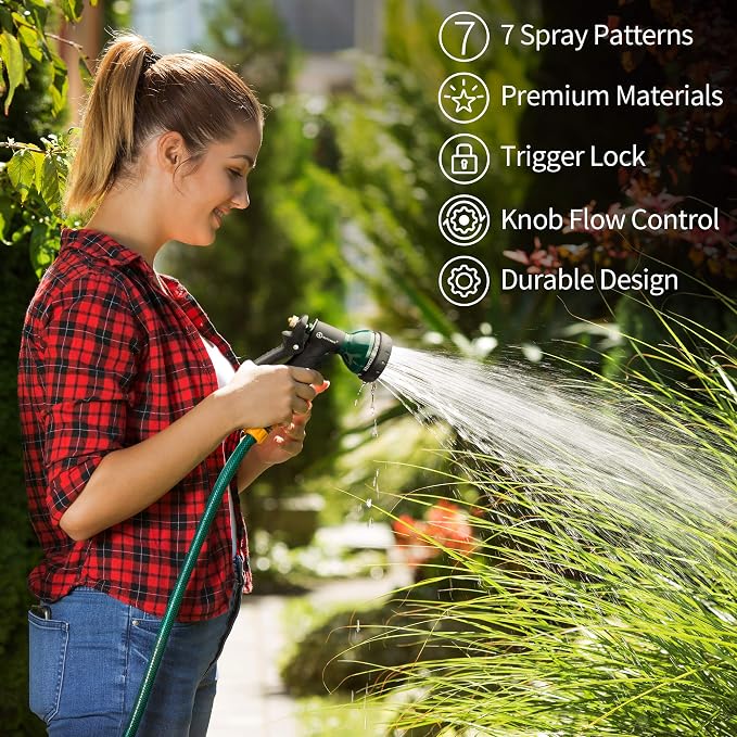 AUTOMAN Garden Hose Nozzle, Metal Water Spray Nozzle