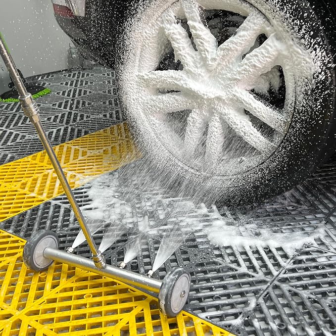 M MINGLE 16 Inch Undercarriage Washer Attachment with Foam Cannon, 4000PSI | Low Clearance Rolling Wheels, Includes Car Wash Mitt, Fits Sedans, SUVs and Trucks