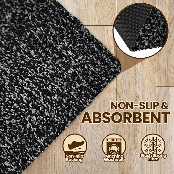 Premium Microfiber Indoor Door Mat – 20"x30" Washable Entry Mat, Non-Slip, Waterproof Backing, Super Absorbent, Low Profile Entryway Doormat for Indoor Entrance
