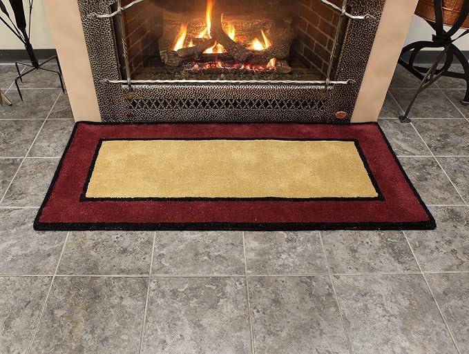 Minuteman International Contemporary II Berry Wool Hearth Rug, Rectangular