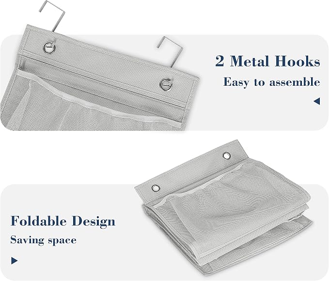 KEETDY Over the Door Organizer Storage for Closet with 5 Pockets Organizer for Bedroom Bathroom, 2 Pack