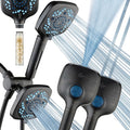 AquaCare 82-Mode High Pressure 6-way Combo with Filter & 2-mode Power Wash | Filters Chlorine & Toxins, Softens Hard Water for Healthy Skin & Hair. Handheld Shower Head Cleans Tub, Tile & Pets / Bronze