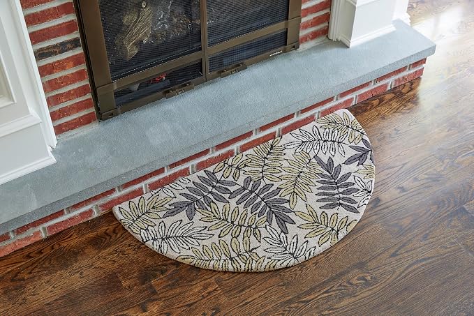 UniFlame - Beige with Brown Hand Tufted 100% Wool Hearth Rug - 44"L x 22"W | Protects Floor from Heat, Embers, and Sparks