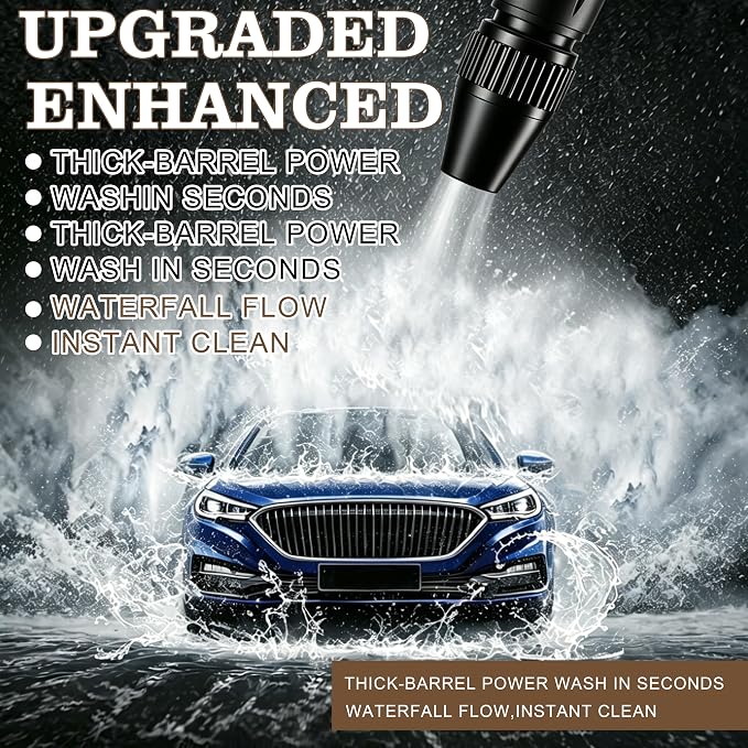 2Pcs Home High-Pressure Car Wash Water Gun, Heavy Duty Adjustable Hose Nozzle, 2026 Multi-Function Metal Garden Hose Sprayer for Car, Garden, Yard, Plant and Vegetable Watering
