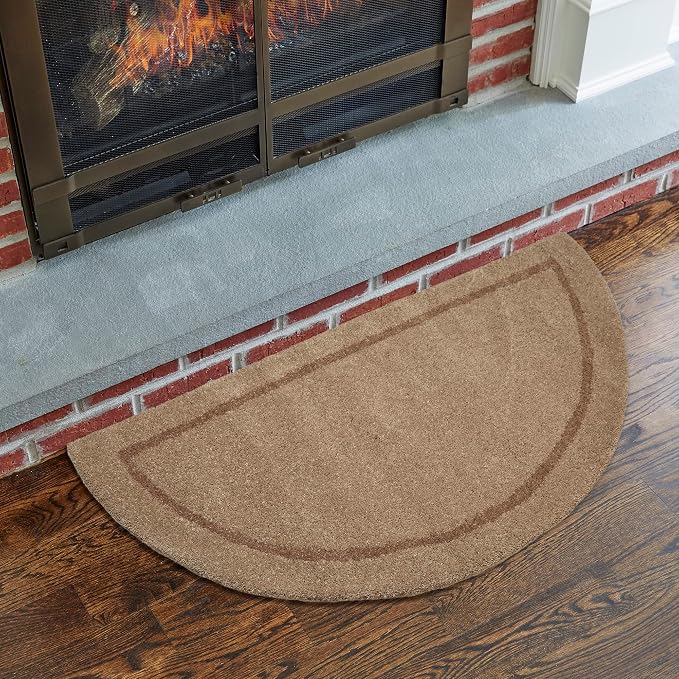UniFlame - Beige Hand Tufted 100% Wool Hearth Rug - Size: 44" L x 22" W | Protects Floor from Heat, Embers, and Sparks