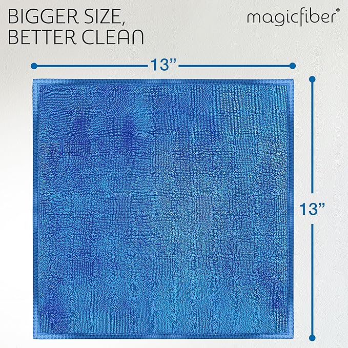 MagicFiber Microfiber Cleaning Cloth - 12 Pack, Large 13" x11” Highly Absorbent Streak-Free Micro Fiber Cleaning Rags Towels for House, Car, Windows, Housekeeping, Household Dusting, Kitchen