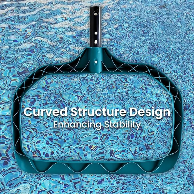 POOLWHALE Pool Skimmer Net - Upgrade Swimming Leaf Rake with Extra Wide Scoop Edge, Fine Mesh Nets for Pool Cleaning Leaves, Debris (Not Pole)