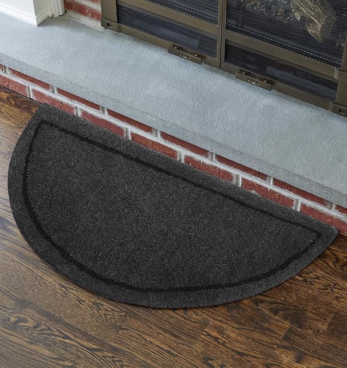 UniFlame - Gray 100% Wool Hearth Rug - Size: 44" L x 22" W | Protects Floor from Heat, Embers, and Sparks