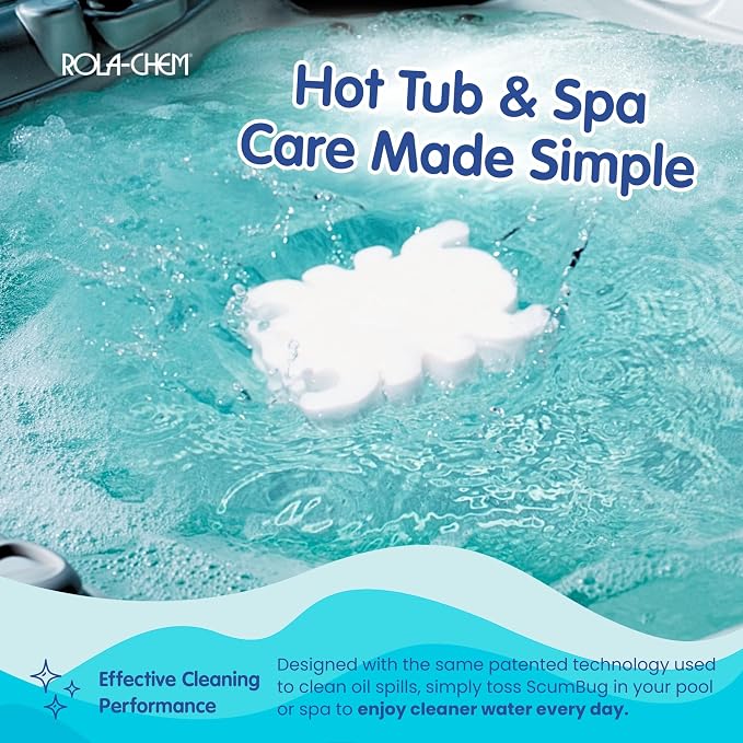 2 Pack Scumbug Hot Tub Scum Absorber – The Original, Highest Rated Scum Absorber Ever – Pool Sponge Oil Absorber for Hot Tub, Spa & Pool – Hot Tub Cleaning Tools that Soak Up Oil & Grime