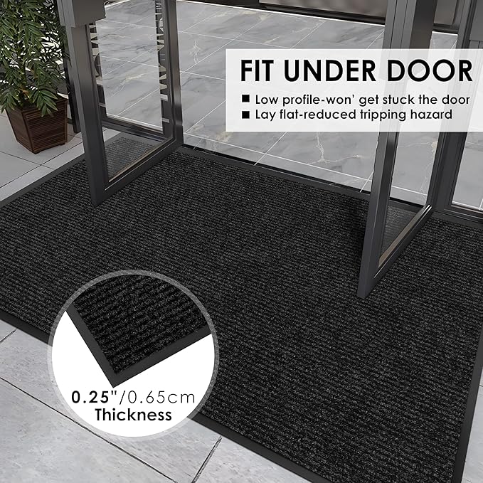 4′ x 54′ Front Door Mat Indoor Outdoor Entrance, Commercial Floor Mat Heavy Duty Dirt Trapper Entryway Doormat, Custom Size Non Slip Rubber Backing Welcome mat, Door Mat for High Traffic Area