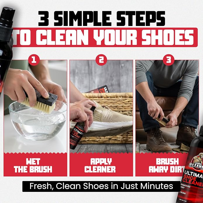 Combat Cleaner Shoe Cleaning Kit – Complete Sneaker Care Solution for Leather, Suede, Canvas, Mesh, Nubuck & More