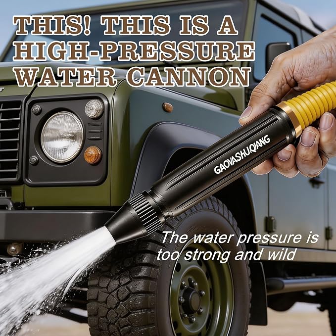 2Pcs Home High-Pressure Car Wash Water Gun, Heavy Duty Adjustable Hose Nozzle, 2026 Multi-Function Metal Garden Hose Sprayer for Car, Garden, Yard, Plant and Vegetable Watering