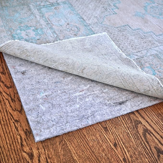 RUGPADUSA - Dual Surface - 3' Round - 1/8" Thick - Felt + Rubber - Non-Slip Backing Rug Pad - Adds Low-Profile Comfort and Protection