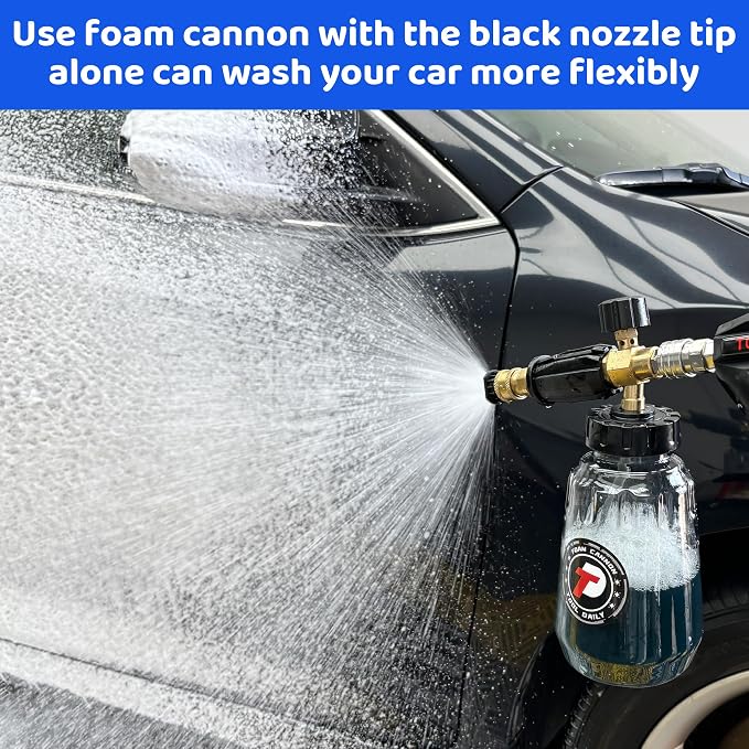 Tool Daily 16" Dual-Function Undercarriage Pressure Washer Attachment | Undercarriage Cleaner with 1L Foam Cannon, Car Wash Water Broom with 3 Extension Wands, 5 Modes for Power Wash, 3600 PSI