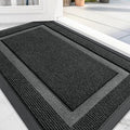 OLANLY Front Door Mat Indoor Outdoor Entrance, Waterproof All-Season, All-Weather Doormat, Sturdy Natural Rubber, Fade Resistant, Low Profile, Easy Clean Patio Porch Entryway Mat, 59x30, Black
